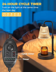 Candle Warmer Lamp with Cycle Timer, Birthday Gifts for Women Mom Her, House Warming Gifts New Home Room Decor, Wax Melt Warmer for Jar Candles with 2 Bulbs