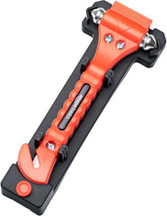 Emergency Escape Tool, Window Breaker and Seatbelt Cutter, Car Safety Hammer with Protective Bracket, Bright Orange, 2 Pack, SW-835