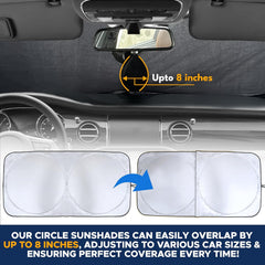 Car Windshield Sunshade | Blocks 99% Heat & Keeps Interior Cool | Universal Fits Cars, Suvs, Trucks | Automotive Sun Screen, Visor & Car Accessories for Summer | Medium (64X32 Inches)