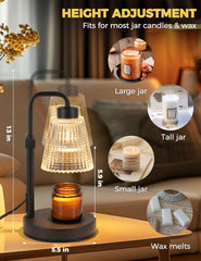 Candle Warmer Lamp with Cycle Timer, Birthday Gifts for Women Mom Her, House Warming Gifts New Home Room Decor, Wax Melt Warmer for Jar Candles with 2 Bulbs