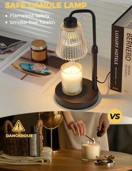 Candle Warmer Lamp with Cycle Timer, Birthday Gifts for Women Mom Her, House Warming Gifts New Home Room Decor, Wax Melt Warmer for Jar Candles with 2 Bulbs