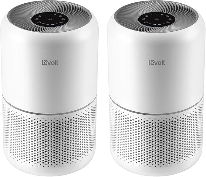 LEVOIT Air Purifier for Home Allergies Pet Hair in Bedroom, Covers up to 1073 Ft² by 56W High Torque Motor, AHAM VERIFIDE, 3-In-1 Filter with HEPA Sleep Mode, Remove Dust Smoke Odor, Core300-P, White