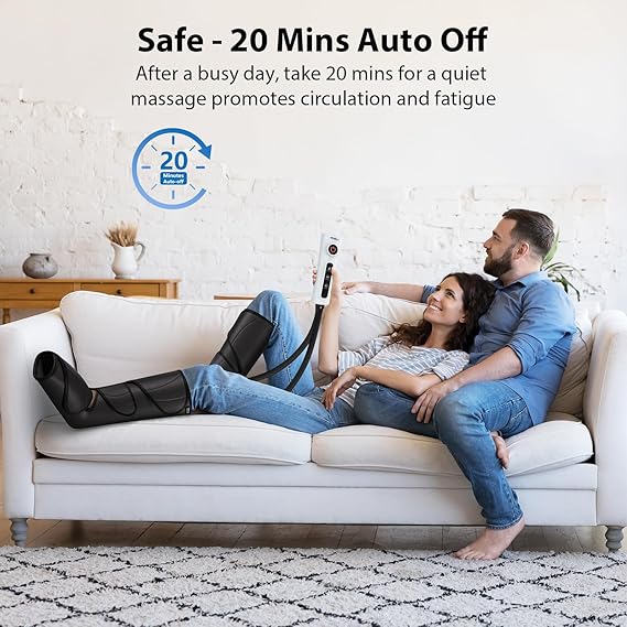 Leg Massager for Circulation and Pain Relief, Air Compression Calf Foot Leg Massagers with Handheld Controller, Legs Circulation Machine