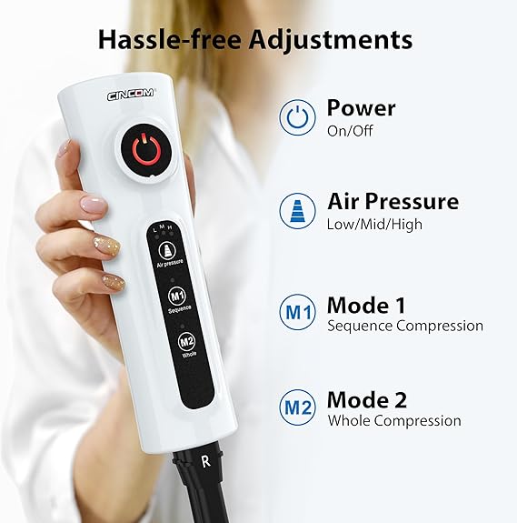 Leg Massager for Circulation and Pain Relief, Air Compression Calf Foot Leg Massagers with Handheld Controller, Legs Circulation Machine
