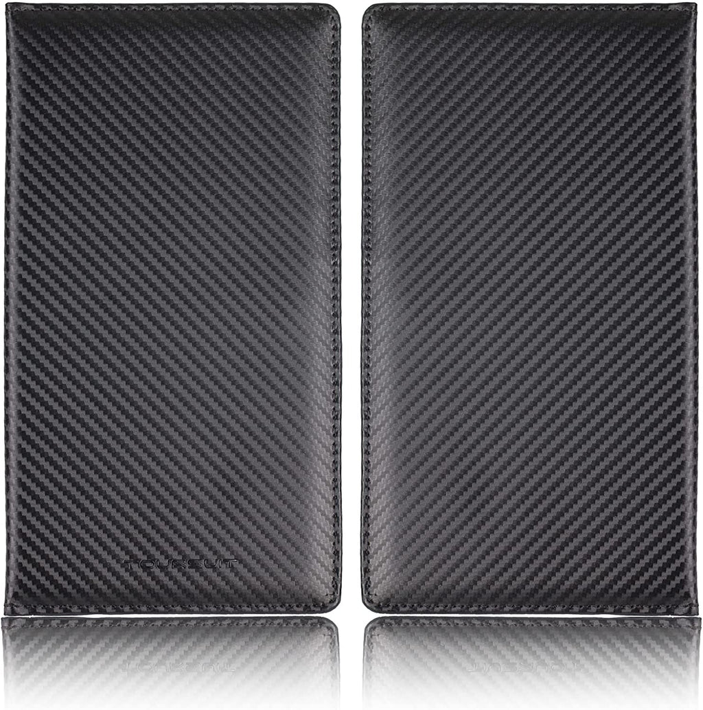 Car Registration and Insurance Card Holder, Vehicle License Document Glove Box Compartment Organizer, Interior Car Accessories for Women Men (Carbon Fiber Black)