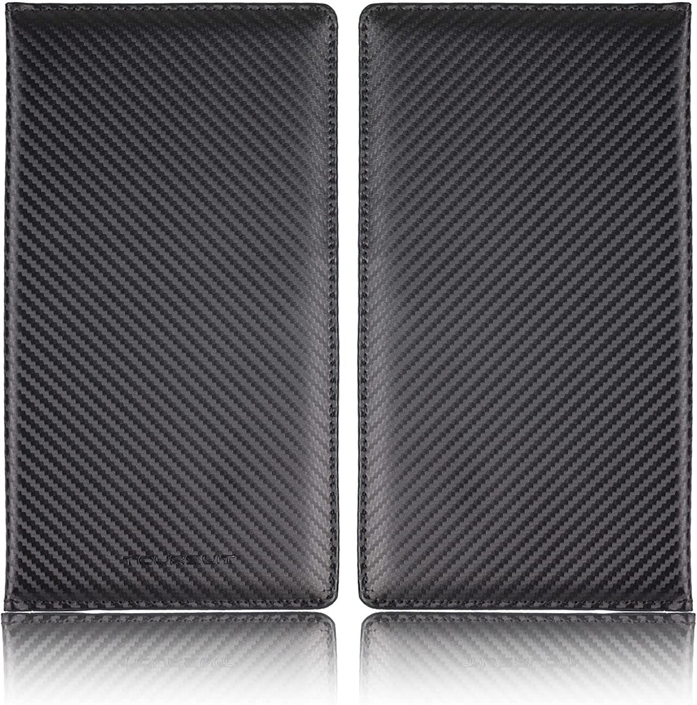 Car Registration and Insurance Card Holder, Vehicle License Document Glove Box Compartment Organizer, Interior Car Accessories for Women Men (Carbon Fiber Black)