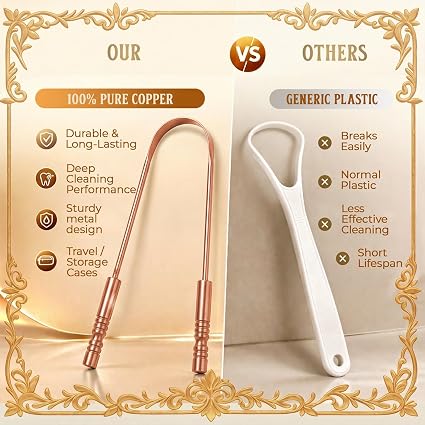 Tongue Scraper for Adults with Multicolor Travel Cases (2 Pack), 100% Stainless Steel, Reduce Bad Breath, Tongue Scrubber, Easy to Use, Tongue Cleaner for Oral Care & Hygiene