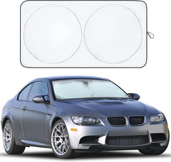 Car Windshield Sunshade | Blocks 99% Heat & Keeps Interior Cool | Universal Fits Cars, Suvs, Trucks | Automotive Sun Screen, Visor & Car Accessories for Summer | Medium (64X32 Inches)