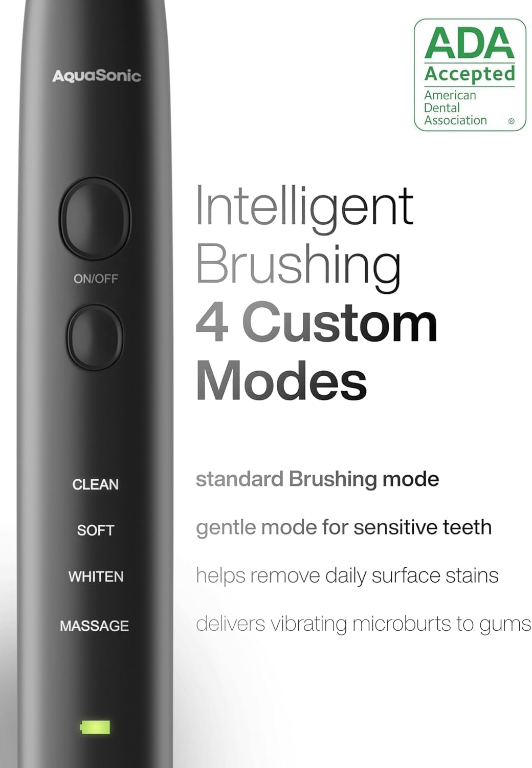 Black Series Ultra Whitening Toothbrush – ADA Accepted Electric Toothbrush- 8 Brush Heads & Travel Case – 40,000 VPM Electric Motor & Wireless Charging - 4 Modes W Smart Timer